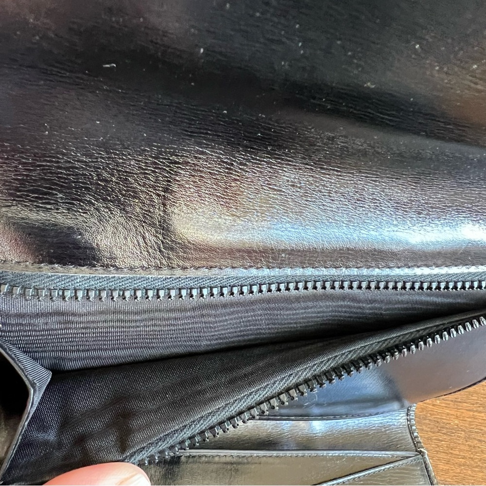 Gucci Tri Fold Web Detail Horsebit Black Patent Leather Vintage Wallet - Picture 12 of 17